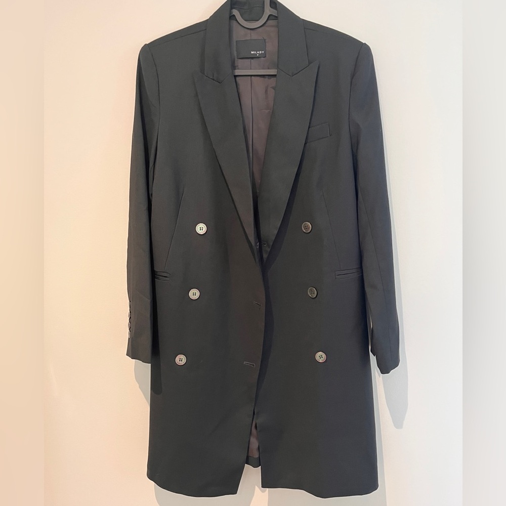 MILADY Black Double-breasted Blazer-dress M NWOT